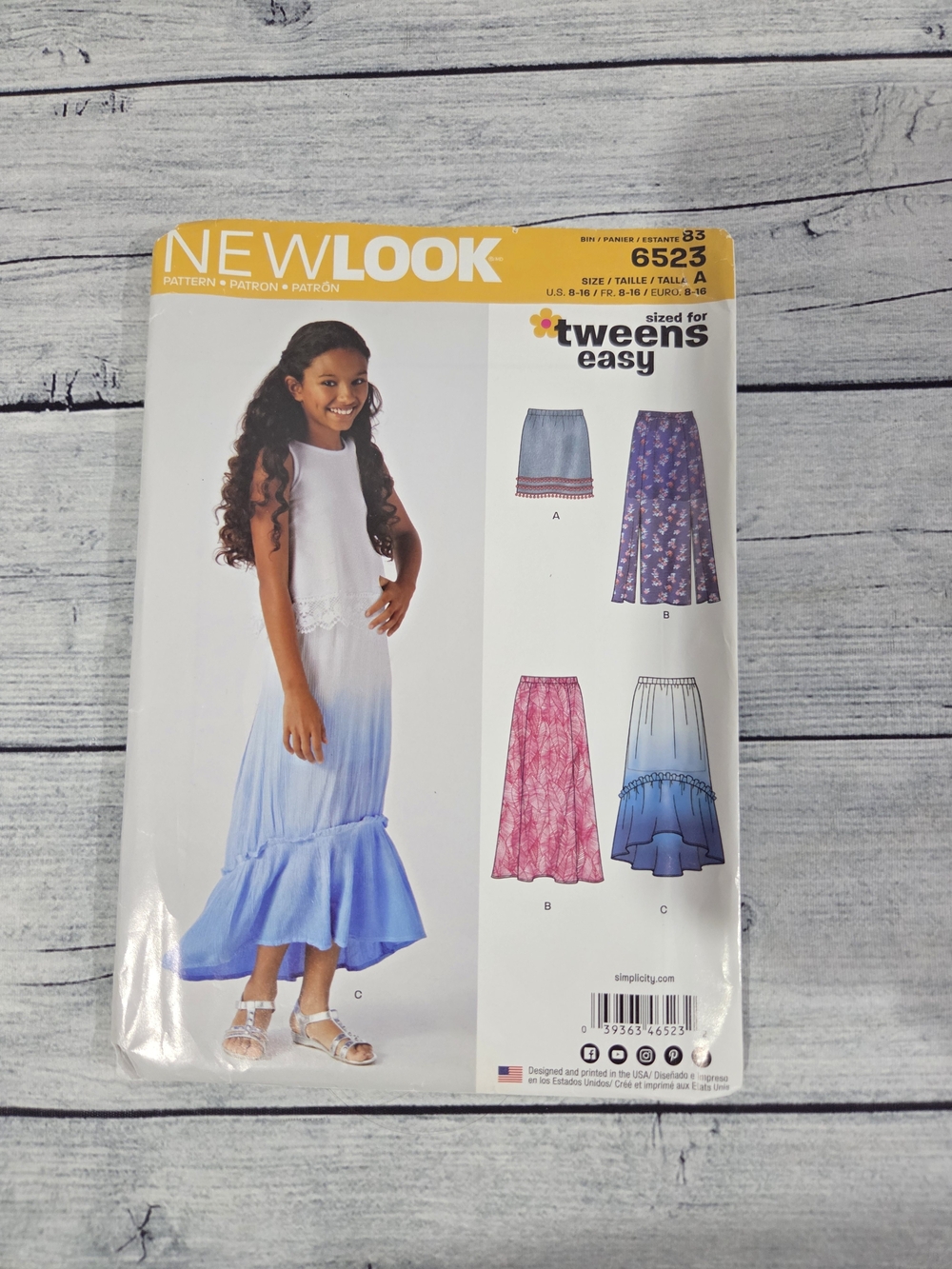 New Look Kids Sewing Pattern 6523 Size A 8-16